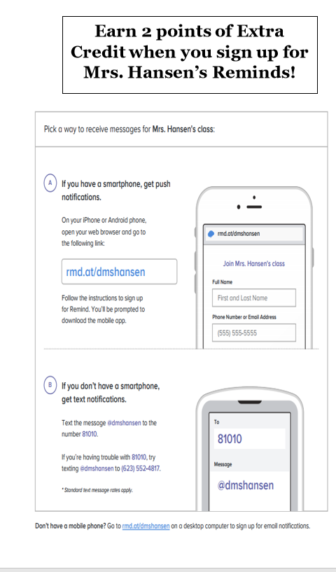 Remind directions/Hansen